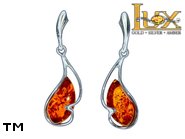 Jewellery SILVER sterling earrings.  Stone: amber. TAG: ; name: E-901; weight: 3.4g.