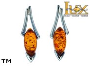 Jewellery SILVER sterling earrings.  Stone: amber. TAG: ; name: E-923S; weight: 2.8g.