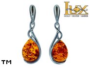Jewellery SILVER sterling earrings.  Stone: amber. TAG: ; name: E-926; weight: 3.4g.