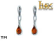 Jewellery SILVER sterling earrings.  Stone: amber. TAG: ; name: E-962; weight: 3.8g.