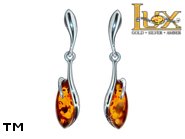 Jewellery SILVER sterling earrings.  Stone: amber. TAG: ; name: E-969; weight: 2.9g.