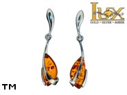Jewellery SILVER sterling earrings.  Stone: amber. TAG: ; name: E-972SW; weight: 3.2g.