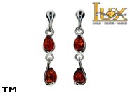 Jewellery SILVER sterling earrings.  Stone: amber. TAG: ; name: E-A57-2; weight: 2.2g.