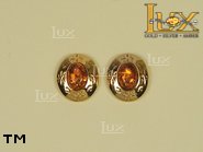 Jewellery GOLD earrings.  Stone: amber. TAG: ; name: GE167; weight: 2.9g.