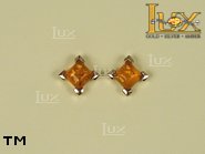 Jewellery GOLD earrings.  Stone: amber. TAG: ; name: GE204; weight: 1.9g.