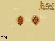 Jewellery GOLD earrings.  Stone: amber. TAG: ; name: GE232; weight: 1.2g.