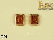 Jewellery GOLD earrings.  Stone: amber. TAG: ; name: GE237; weight: 3.2g.