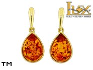 Jewellery GOLD earrings.  Stone: amber. TAG: ; name: GE243SW; weight: 3g.