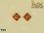 Jewellery GOLD earrings.  Stone: amber. TAG: ; name: GE255S; weight: 1.3g.