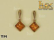 Jewellery GOLD earrings.  Stone: amber. TAG: ; name: GE255SW; weight: 1.7g.