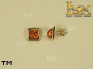 Jewellery GOLD earrings.  Stone: amber. TAG: ; name: GE280; weight: 2.6g.