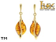 Jewellery GOLD earrings.  Stone: amber. TAG: modern; name: GE321; weight: 4g.