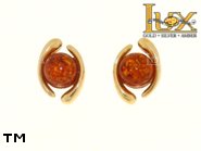 Jewellery GOLD earrings.  Stone: amber. TAG: ; name: GE343; weight: 2.74g.