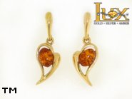 Jewellery GOLD earrings.  Stone: amber. TAG: hearts, modern; name: GE348SW; weight: 3.28g.