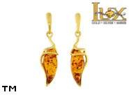 Jewellery GOLD earrings.  Stone: amber. TAG: ; name: GE384; weight: 3.2g.