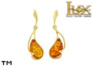 Jewellery GOLD earrings.  Stone: amber. TAG: nature, animals, unique; name: GE422; weight: 0g.