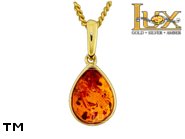 Jewellery GOLD pendant.  Stone: amber. TAG: ; name: GP243; weight: 1.2g.