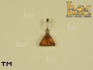 Jewellery GOLD pendant.  Stone: amber. TAG: ; name: GP256; weight: 0.8g.