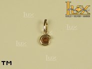 Jewellery GOLD pendant.  Stone: amber. TAG: ; name: GP258; weight: 0.7g.
