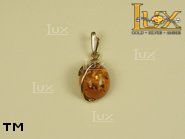 Jewellery GOLD pendant.  Stone: amber. TAG: ; name: GP261; weight: 1.33g.