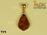Jewellery GOLD pendant.  Stone: amber. TAG: ; name: GP265; weight: 3.9g.