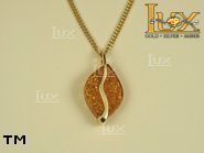 Jewellery GOLD pendant.  Stone: amber. TAG: ; name: GP275; weight: 1.9g.