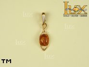 Jewellery GOLD pendant.  Stone: amber. TAG: ; name: GP291; weight: 1.41g.