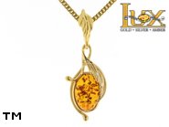 Jewellery GOLD pendant.  Stone: amber. TAG: nature; name: GP307; weight: 2.84g.