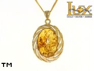 Jewellery GOLD pendant.  Stone: amber. TAG: ; name: GP334; weight: 8.05g.
