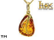 Jewellery GOLD pendant.  Stone: amber. TAG: clasic; name: GP396; weight: 2.11g.