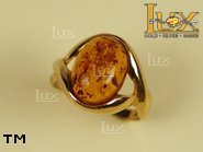 Jewellery GOLD ring.  Stone: amber. TAG: ; name: GR100; weight: 4.4g.