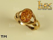 Jewellery GOLD ring.  Stone: amber. TAG: ; name: GR102; weight: 3.51g.