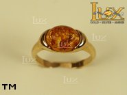 Jewellery GOLD ring.  Stone: amber. TAG: ; name: GR103; weight: 3.51g.