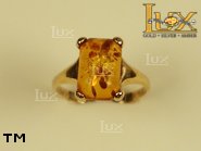Jewellery GOLD ring.  Stone: amber. TAG: ; name: GR119; weight: 2.7g.