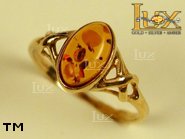 Jewellery GOLD ring.  Stone: amber. TAG: ; name: GR122; weight: 2.5g.
