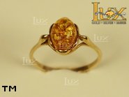 Jewellery GOLD ring.  Stone: amber. TAG: ; name: GR126-1; weight: 2.1g.