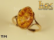 Jewellery GOLD ring.  Stone: amber. TAG: ; name: GR126-2; weight: 2.92g.