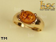 Jewellery GOLD ring.  Stone: amber. TAG: ; name: GR190; weight: 3.51g.