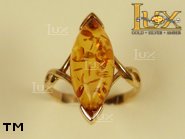 Jewellery GOLD ring.  Stone: amber. TAG: ; name: GR205; weight: 2.8g.