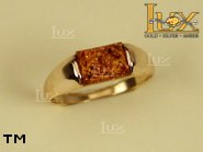Jewellery GOLD ring.  Stone: amber. TAG: ; name: GR211; weight: 2.4g.