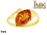 Jewellery GOLD ring.  Stone: amber. TAG: ; name: GR383; weight: 2.86g.