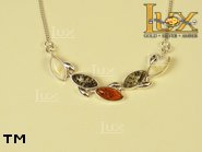 Jewellery SILVER sterling necklace.  Stone: amber. TAG: nature; name: N-529; weight: 7.8g.