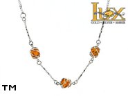 Jewellery SILVER sterling necklace.  Stone: amber. TAG: ; name: N-763; weight: 5.3g.