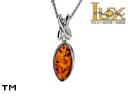 Jewellery SILVER sterling pendant.  Stone: amber. TAG: ; name: P-513; weight: 1.8g.