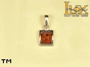 Jewellery SILVER sterling pendant.  Stone: amber. TAG: ; name: P-575; weight: 1.2g.