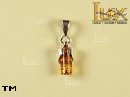 Jewellery SILVER sterling pendant.  Stone: amber. TAG: ; name: P-606; weight: 1.5g.