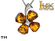 Jewellery SILVER sterling pendant.  Stone: amber. TAG: nature, signs; name: P-613; weight: 3g.