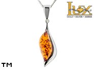 Jewellery SILVER sterling pendant.  Stone: amber. TAG: ; name: P-777; weight: 3.3g.