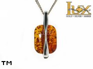 Jewellery SILVER sterling pendant.  Stone: amber. TAG: ; name: P-780-2; weight: 3.4g.