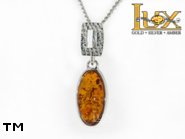Jewellery SILVER sterling pendant.  Stone: amber. TAG: ; name: P-790; weight: 2.4g.